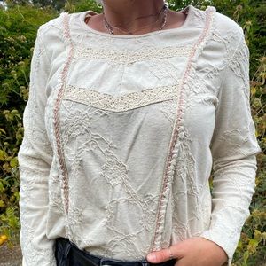 ❌SOLD❌ Anthropologie Cream Textured Longsleeve